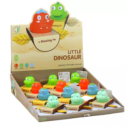 Prisukamas vonios žaislas Dinozauras valtyje