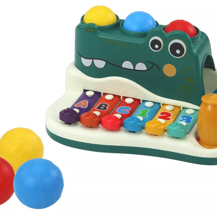 Skambučiai Pianinas Krokodilas Vargonai Plaktukai Kamuoliukai Edukacinis Instrumentas
