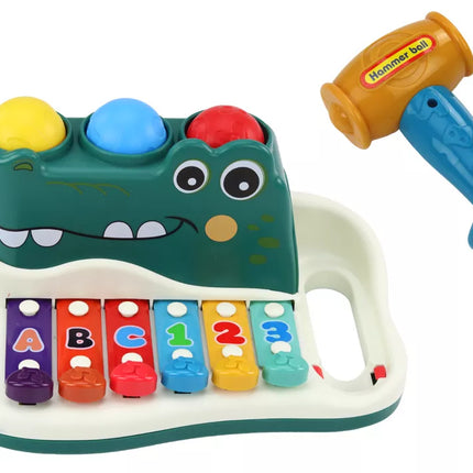 Skambučiai Pianinas Krokodilas Vargonai Plaktukai Kamuoliukai Edukacinis Instrumentas