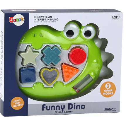 Sensorinis dinozaurų rūšiuoklis, grojantis melodijas, dėlionė patiems mažiausiems