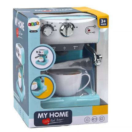 Žaislinis kavos aparatas, buitinė technika, vandens garai, turkio spalvos