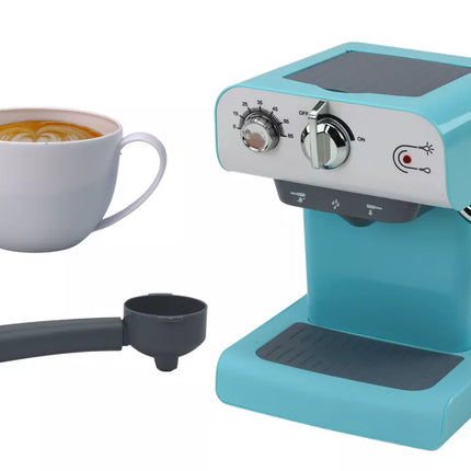 Žaislinis kavos aparatas, buitinė technika, vandens garai, turkio spalvos