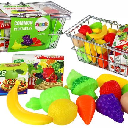 Pirkinių krepšelis daržovėms, vaisiams, bakalėjos prekėms, metalinis.