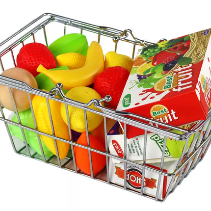 Pirkinių krepšelis daržovėms, vaisiams, bakalėjos prekėms, metalinis.