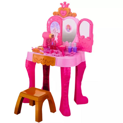 Vaikiškas kosmetinis staliukas su gestų jutiklio priedais, rožinis