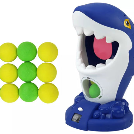 Arkadinio žaidimo ryklys šaudantis kamuoliukų pistoletas