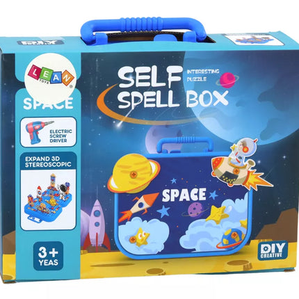 Lagaminų rinkinys „pasidaryk pats“ dėlionės kaladėlės kosminis atsuktuvas, 228 detalės.