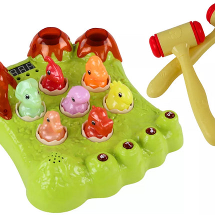 Wack-A-Mole žaidimas Dinozaurai Lenta Du plaktukai Žalios šviesos Garsai