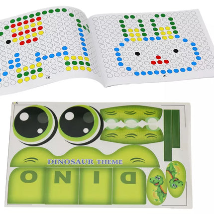 Dinozaurų edukacinė magnetinė lenta-stalas-dėlionė, žalia