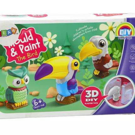 Kūrybiškas meninių paukščių 3D gipso dažų rinkinys