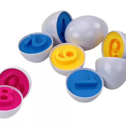 Edukaciniai kiaušiniai lagamine - dėlionė, mokanti spalvas ir skaičius