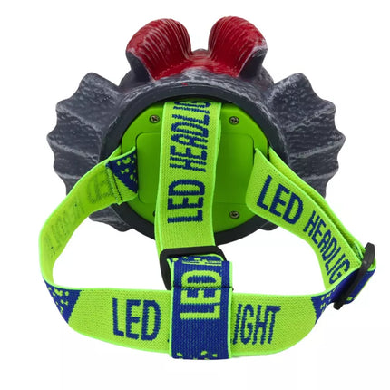 Dinozauro galvos žibintas, reguliuojamas galvos apdangalas, 3 šviesos diodai