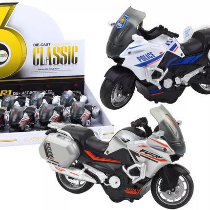 Policijos sportinis motociklas su frikciniu varikliu, mastelis 1:10
