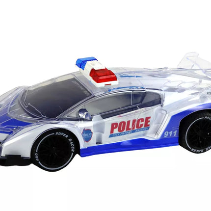 Policijos sportinis automobilis, valdomas nuotoliniu būdu, RC mastelis 1:16, šviesos