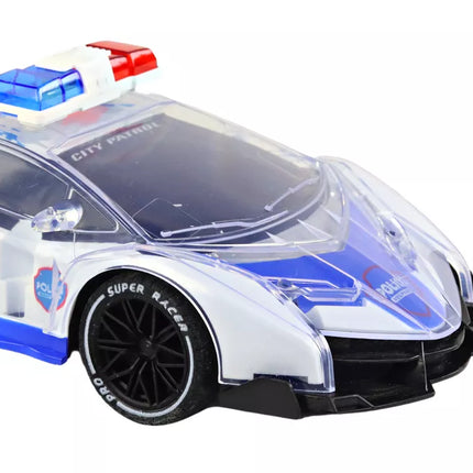 Policijos sportinis automobilis, valdomas nuotoliniu būdu, RC mastelis 1:16, šviesos