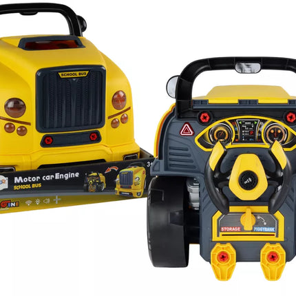 Autobusų variklių ardymo dirbtuvių rinkinys "Pasidaryk pats", geltonas