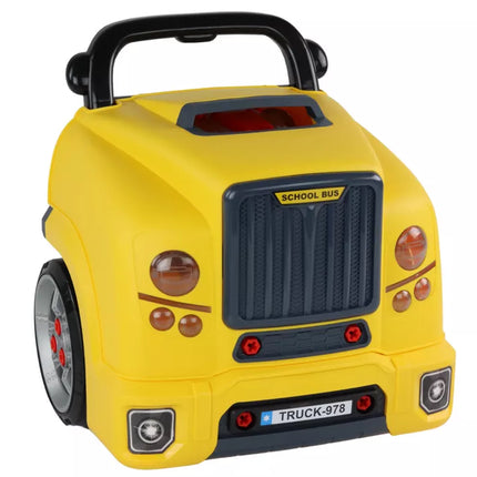 Autobusų variklių ardymo dirbtuvių rinkinys "Pasidaryk pats", geltonas