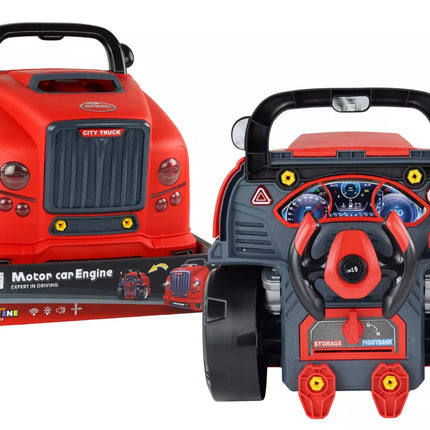 Dirbtuvių variklio sunkvežimio išmontavimo "pasidaryk pats" rinkinys, raudonas