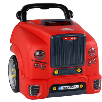 Dirbtuvių variklio sunkvežimio išmontavimo "pasidaryk pats" rinkinys, raudonas