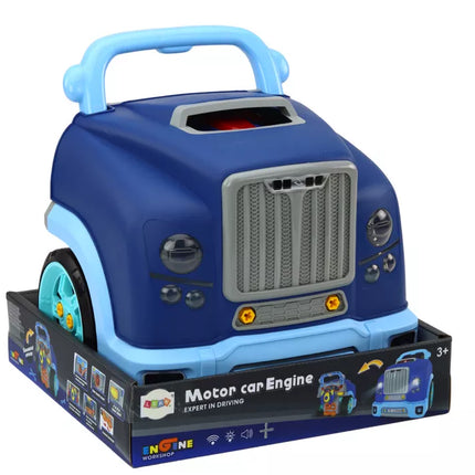 Dirbtuvių variklio sunkvežimio išardymo "pasidaryk pats" rinkinys, mėlynas