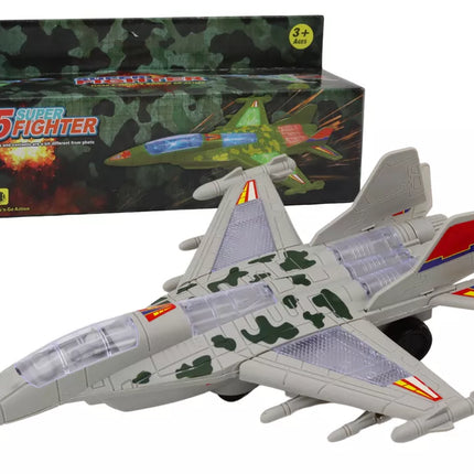 Karinis naikintuvas F35, vairavimo žibintai, garsai, pilka