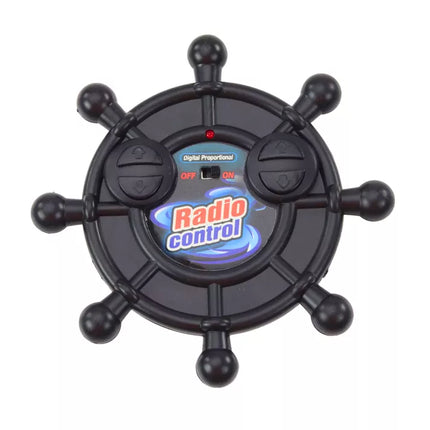 Nuotoliniu būdu valdomas policijos kateris RC mėlynas nuotolinio valdymo pultas 27MHz