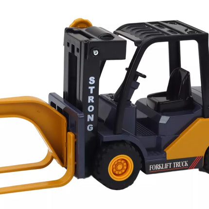 Šakinis krautuvas su reguliuojamu kabliu, frikcinė pavara, geltonas