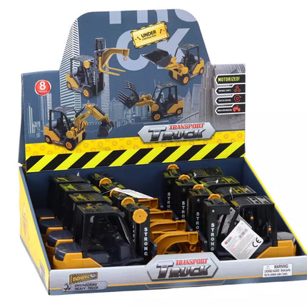 Šakinis krautuvas su reguliuojamu kabliu, frikcinė pavara, geltonas