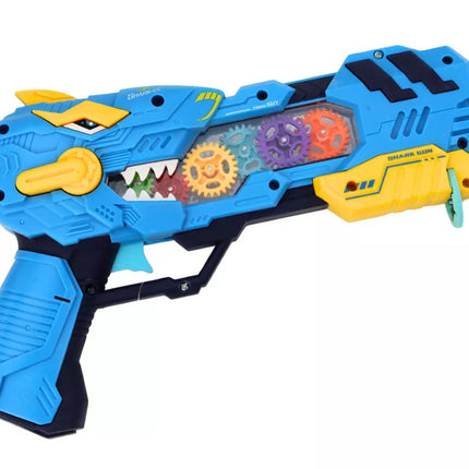 Dinozaurų projektorius su pistoletu, mėlyna, raudona