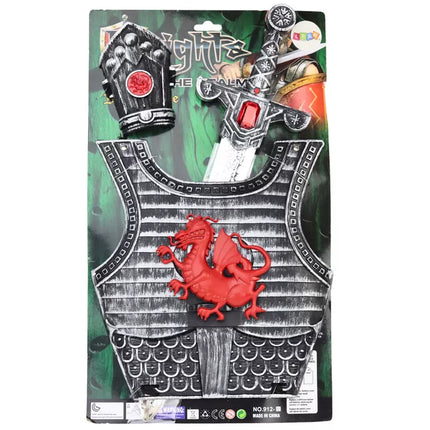 Samurajaus riterio kostiumo komplektas: šarvai, kardas, apyrankė