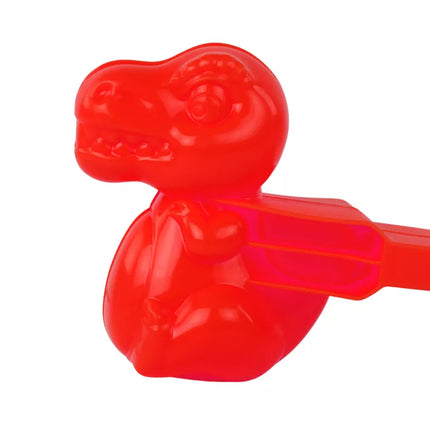 Sniego gniūžčių gaminimo mašina, raudonas dinozauras