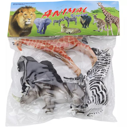 Afrikinių gyvūnų figūrėlių rinkinys, 4 vienetai: žirafa, gorila