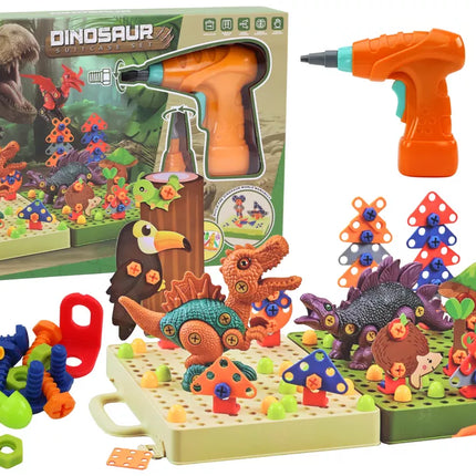 3D konstruktorius dėlionė "Pasidaryk pats" dinozaurai išardomas grąžtas