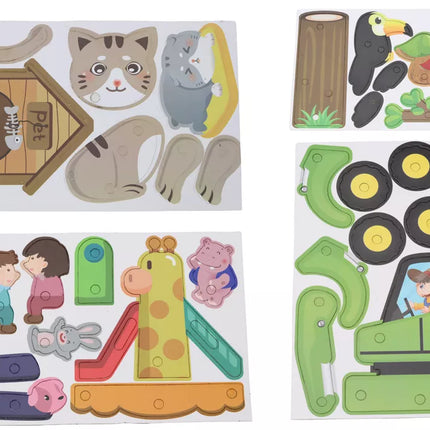 3D konstruktorius dėlionė "Pasidaryk pats" dinozaurai išardomas grąžtas