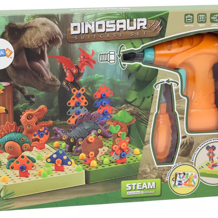 3D konstruktorius dėlionė "Pasidaryk pats" dinozaurai išardomas grąžtas