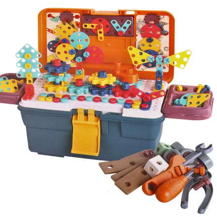 3D konstruktorius dėžėje su įrankiais