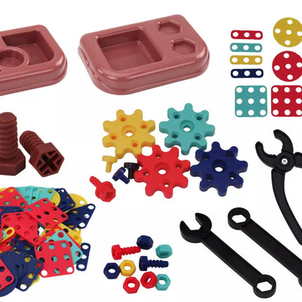 3D konstruktorius dėžėje su įrankiais