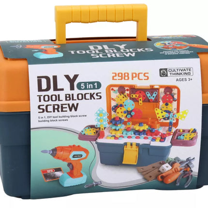 3D konstruktorius dėžėje su įrankiais