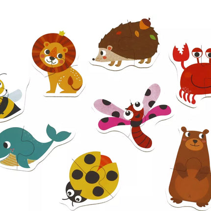 Edukacinis galvosūkis „Gyvūnai“, mokantis anglų kalbos, 48 detalės.