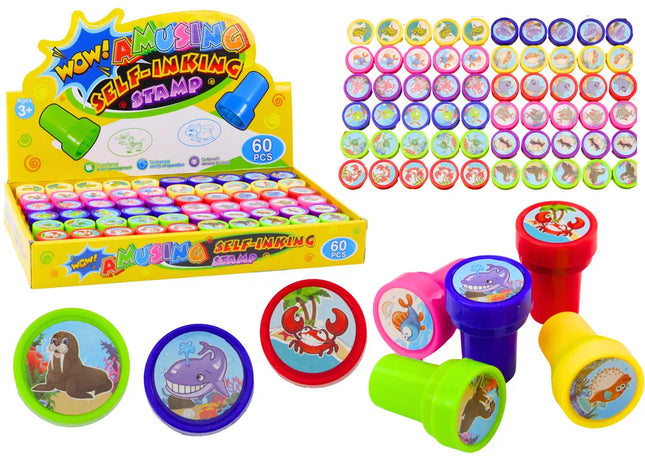 Dekoratyviniai antspaudai, 12 vandens gyvūnų raštų, 6 spalvos