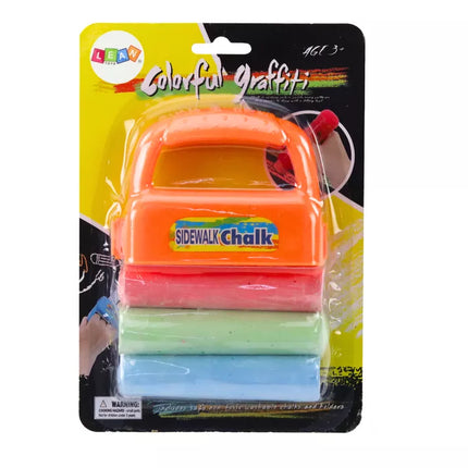 Kreidos su rankenėlėmis rinkinys, stora kreida šaligatviams, oranžinė, 3 vnt.