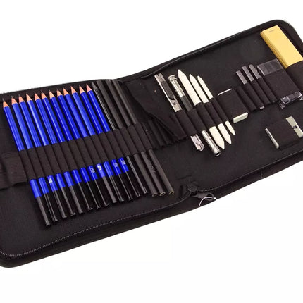 Meninis rinkinys eskizams, pieštukų priedai, 32 vnt.