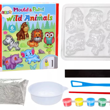 Kūrybinis „pasidaryk pats“ rinkinys su gipsinių gyvūnų magnetais