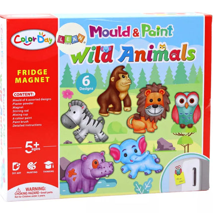 Kūrybinis „pasidaryk pats“ rinkinys su gipsinių gyvūnų magnetais