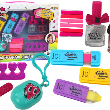 Plaukų dažymo rinkinys, nagų lakavimas, lūpų balzamas