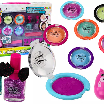 Grožio rinkinys makiažui, nagų stilizavimui, šešėliams ir lakams