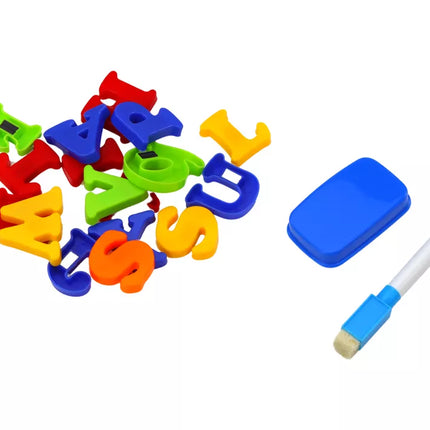 Magnetinė edukacinė lenta su raidėmis, skaičiais, markeriu ir kempine