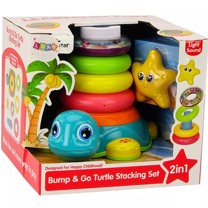 Piramidė-riedlentė vėžlys 2in1 Dėlionė Ratai Šviesos Garsai