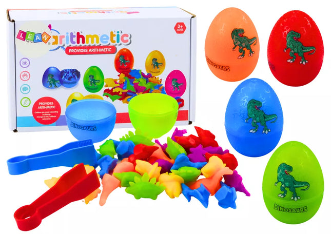 Dinozaurų kiaušinių rūšiuotojas, spalvingos žnyplės, 6 vienetai