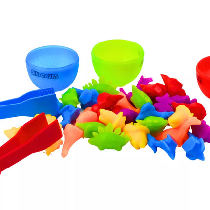 Dinozaurų kiaušinių rūšiuotojas, spalvingos žnyplės, 6 vienetai